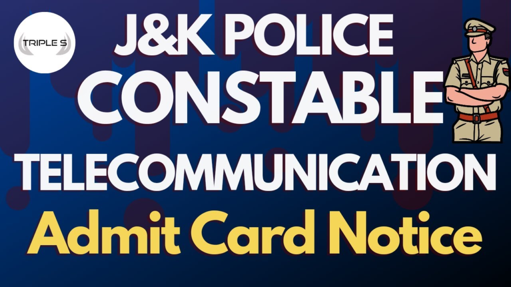 JKSSB JKP Telecommunication Admit Cards 2024 Out 