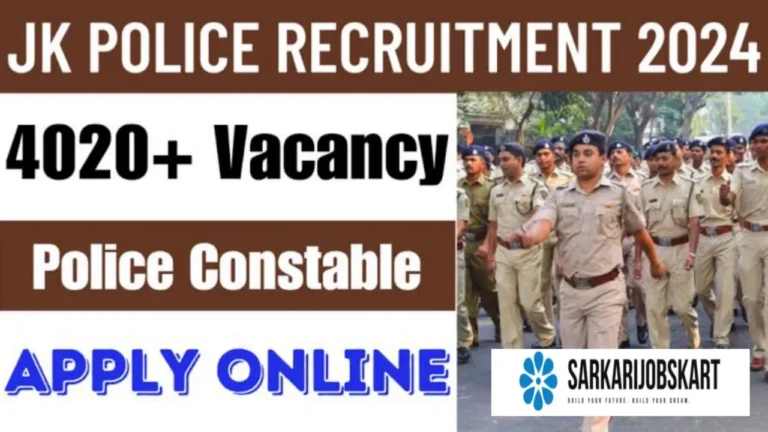 JK Police Constable Recruitment 2024 Notification Out For 4022 Posts Apply Online Today