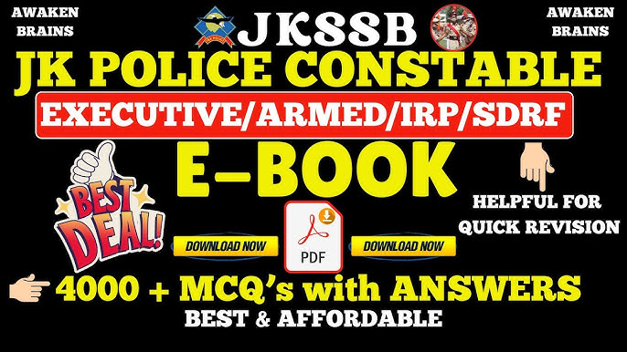 JK Police Constable 700+ MCQs for Examination Preparation 2024 – Download PDF Here